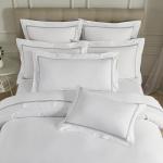 King Size White Embroidered Cotton Pillow Shams Set