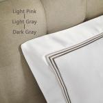King Size White Embroidered Cotton Pillow Shams Set