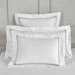 King Size White Embroidered Cotton Pillow Shams Set