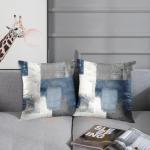 Set of 2 Blue and White Abstract Pillow Covers