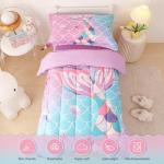 VIVILINEN 4-Piece Mermaid Toddler Bedding Set