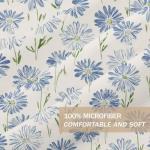 White and Blue Floral Duvet Cover Set Queen