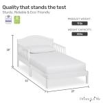 Sydney Toddler Bed in White with Safety Rails