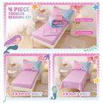 VIVILINEN 4-Piece Mermaid Toddler Bedding Set