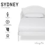 Sydney Toddler Bed in White with Safety Rails