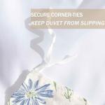 White and Blue Floral Duvet Cover Set Queen