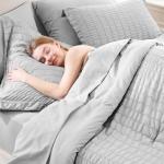 CozyLux 7-Piece Queen Bed Set - Light Grey