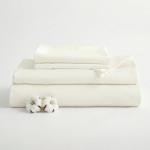 100% Egyptian Cotton Sheets Queen Size Bed Set, Deep Pocket Queen Sheet set-1600 Thread Count Cotton Naturally Cool Soft Breathable No Pill Elasticated Luxury Cream White Bedding For All Seasons