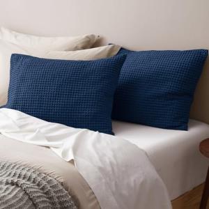Ultra Soft Waffle Weave King Pillow Shams 2 Pack