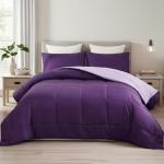 Reversible Queen Comforter Set in Deep Purple/Lilac