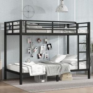 Black Metal Twin XL Bunk Bed with Ladders