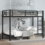 Black Metal Twin XL Bunk Bed with Ladders