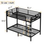 Black Metal Twin XL Bunk Bed with Ladders