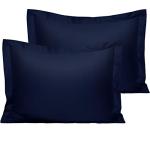 Cotton 500 Thread Count Pillow Shams, Navy Blue