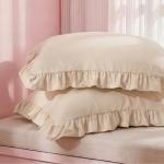Bedsure Beige Ruffle Pillow Cases 2 Pack