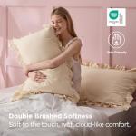 Bedsure Beige Ruffle Pillow Cases 2 Pack
