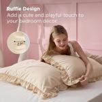 Bedsure Beige Ruffle Pillow Cases 2 Pack