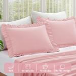 Light Pink Ruffled Pillow Case Set of 2