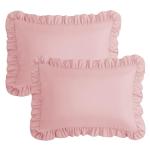 Light Pink Ruffled Pillow Case Set of 2