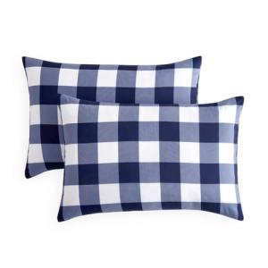 Navy Blue Buffalo Check Pillowcase Set of 2