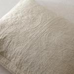 Cotton Floral Quilted Pillow Sham in Khaki
