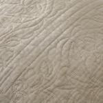 Cotton Floral Quilted Pillow Sham in Khaki