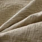 Cotton Floral Quilted Pillow Sham in Khaki