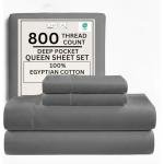 Queen 800 Thread Count Egyptian Cotton Sheet Set
