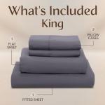 Utopia Bedding King Sheet Set – 4 Piece Bed Sheets for King Size Bed, Soft and Breathable Microfiber, Includes 1 Fitted Sheet, 1 Flat Sheet and 2 Pillowcases (Grey)