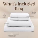 Utopia Bedding King Sheet Set – 4 Piece Bed Sheets for King Size Bed, Soft and Breathable Microfiber, Includes 1 Fitted Sheet, 1 Flat Sheet and 2 Pillowcases (White)