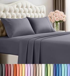 Utopia Bedding Full Sheet Set - Soft Microfiber Grey
