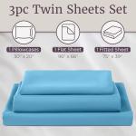 Blue Brushed Microfiber Twin Sheet Set - 3 Pieces