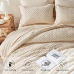 Beige Tufted King Size 7-Piece Bedding Set