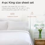 100% Cotton 600 TC King Bed Sheet Set