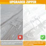 Plastic Storage Bags with Easy-Glide Zipper, Pack of 6, Durable Clear Vinyl Zippered Storage Bags for Clothes Sweaters Comforters Blankets Sheets Bedding (15.7 x 13.8 x 3.9 Inch)