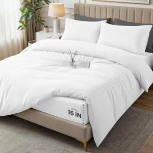 Utopia Bedding 4 Piece Bedding Set - 1 Fitted Sheet (54x75), 1 Duvet Cover Full Size, 2 Pillow Case (20x30) - All Season Luxury Bed in a Bag with Zippered Full Duvet Cover - No Comforter (White)