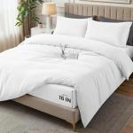 Utopia Bedding 4 Piece Bedding Set - 1 Fitted Sheet (54x75), 1 Duvet Cover Full Size, 2 Pillow Case (20x30) - All Season Luxury Bed in a Bag with Zippered Full Duvet Cover - No Comforter (White)