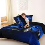 Feelyou Sports Car Comforter Blue Race Car Comforter Set for Kids Boys Girls Extreme Sports Theme Bedding Set Cool Speed Luxury Car Decor Quilt Set with 1 Pillowcase 2Pcs Bedding Twin