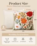 Boho Flower Cluster Pillow Cover 18x18 Inch