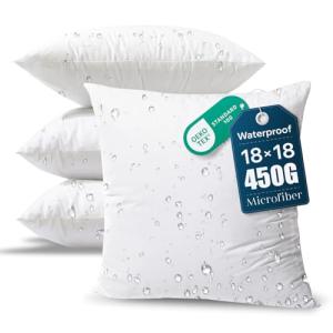Water Resistant Pillow Inserts - Pack of 4
