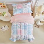 Joyreap 4-Piece Pink and Blue Toddler Bedding Set