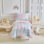 Joyreap 4-Piece Pink and Blue Toddler Bedding Set
