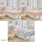 Joyreap 4-Piece Pink and Blue Toddler Bedding Set