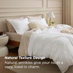 Bedsure Washed Cotton Queen Duvet Cover Set