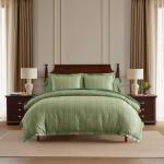 Martha Stewart Queen Duvet Cover Set in Faux Bois Green