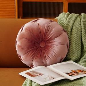 Floral Velvet Throw Pillow - Coral Pink