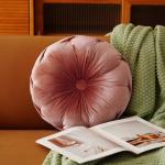Floral Velvet Throw Pillow - Coral Pink