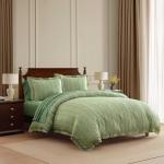 Martha Stewart Queen Duvet Cover Set in Faux Bois Green
