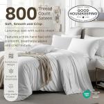 Heirloom Soft, Smooth & Thick Certified 800 Thread Count 100% Cotton Sateen is Superior to Egyptian Cotton Claims, 2 White Standard Pillowcases Fits Standard & Queen Size Pillows (Bright White)
