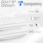 puredown® Goose Feathers and Down Pillow for Sleeping Gusseted Bed Hotel Collection Pillows, Standard, Set of 2